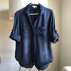 Indigo button down